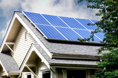 solar panels on a roof