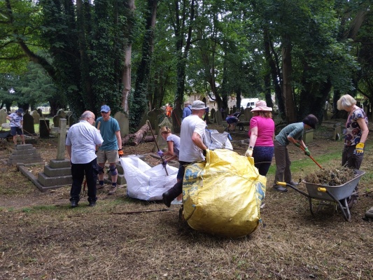 Molescroft Wildlife Network volunteers taking action in a local cemetery