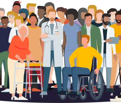 Illustration of diverse group of people